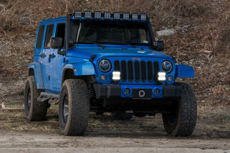 Kit d'éclairage LED pour pare-chocs Jeep JK Wrangler SS5 07-18 de Diode Dynamics - Combo Pro jaune