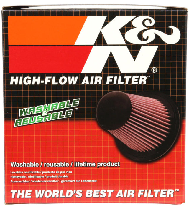 Filtre à air universel K&amp;N Filter avec dessus en fibre de carbone et bride de 6 po x base de 7,5 po x hauteur de 6 po