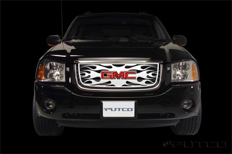 Grille de calandre en acier inoxydable Flaming Inferno Putco 02-08 GMC Envoy avec découpe de logo