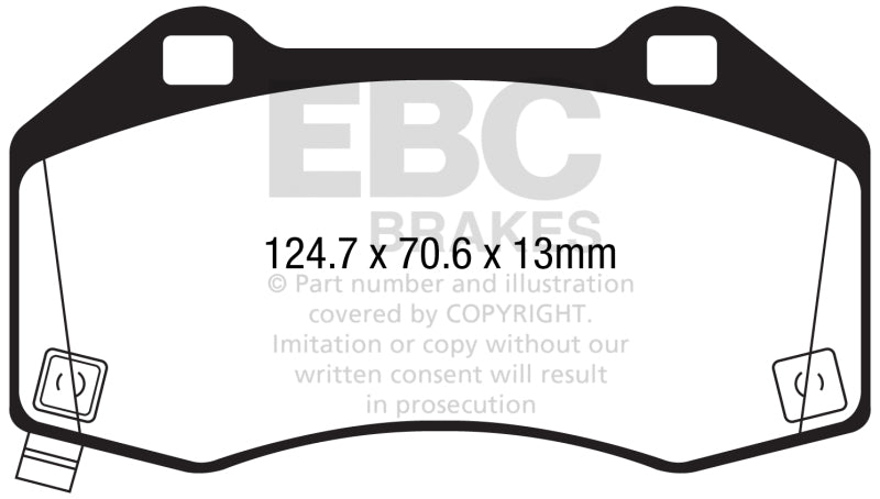 Plaquettes de frein avant EBC 2017+ Fiat 124 Spider 1.4L Turbo Abarth Yellowstuff