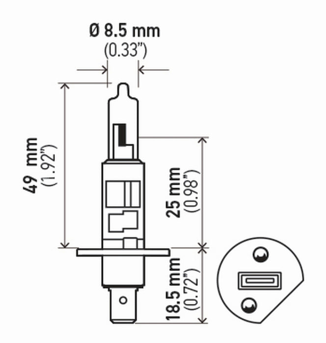 Ampoule Hella H1 12V 55W P145S T25 (2)