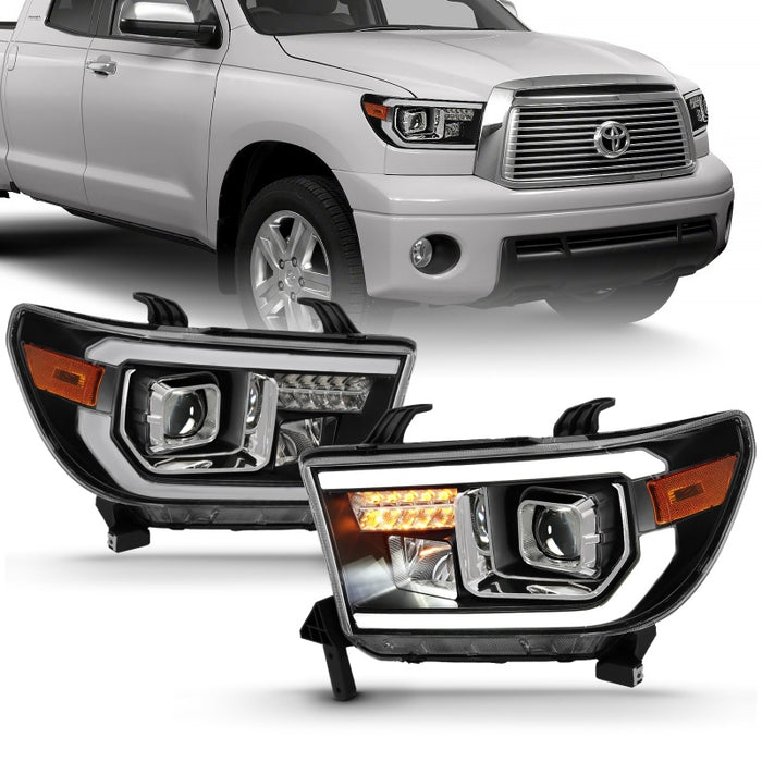 Barre lumineuse de projecteur ANZO 2007-2014 Toyota Tundra HL noir ambre (feux de route à LED) (version halogène)