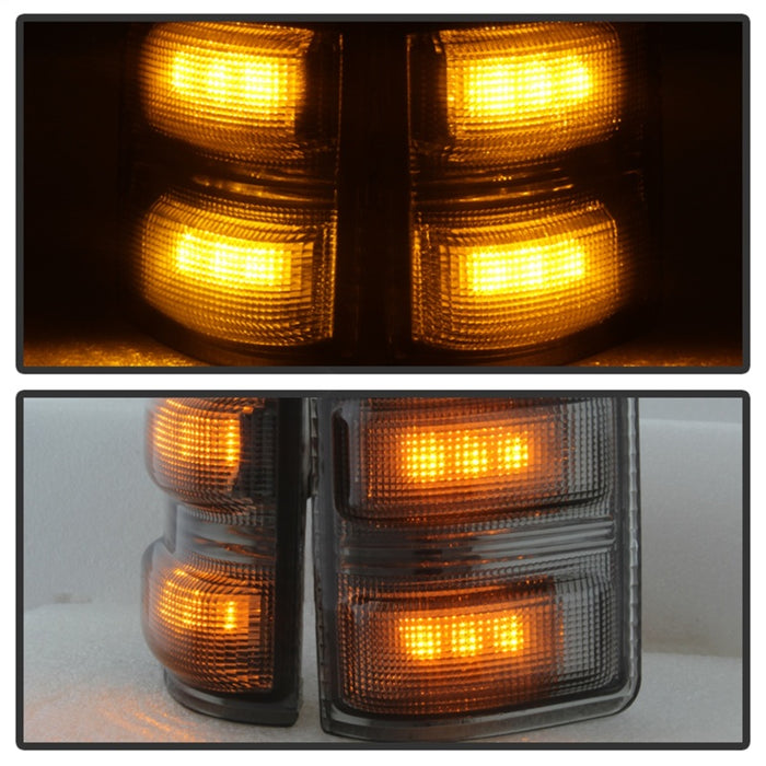 xTune Ford Superduty 08-14 F250-F550 Lentille de signalisation de rétroviseur à LED ambre - Fumée ACC-LED-FDSD08-MR-SM