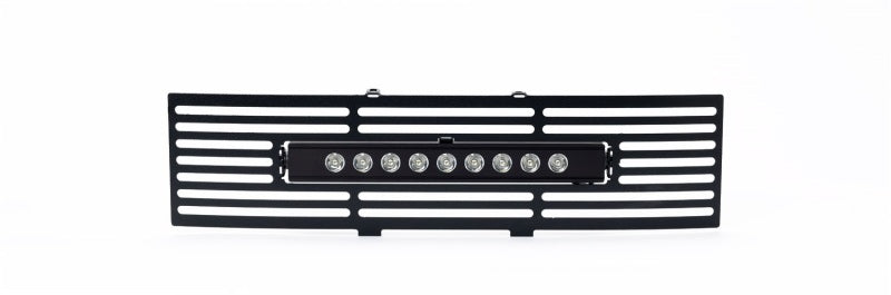 Putco 11-14 Ford F-150 - EcoBoost Bumper Grille Inserts - Black SS Bar and 10in Luminix Light Bar