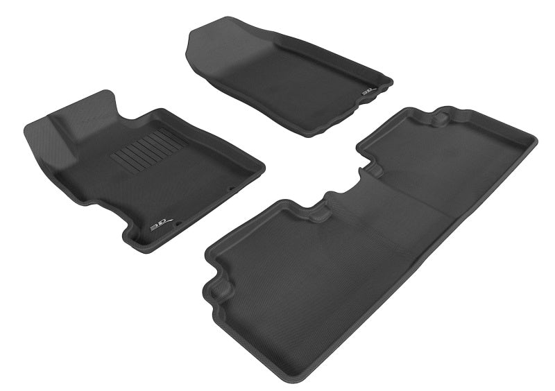 Tapis de sol 3D MAXpider pour Honda Civic Sedan Kagu 2006-2011, 1re et 2e rangées - Noir