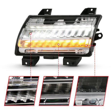 ANZO 18-19 Jeep Wrangler JL Halogène Chrome Clair avec Signal Séquentiel