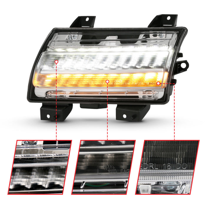 ANZO 18-19 Jeep Wrangler JL Halogène Chrome Clair avec Signal Séquentiel