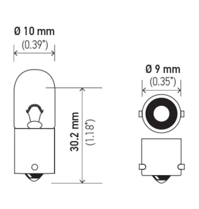 Ampoule Hella 1893 12V 5W BA9s T3.25