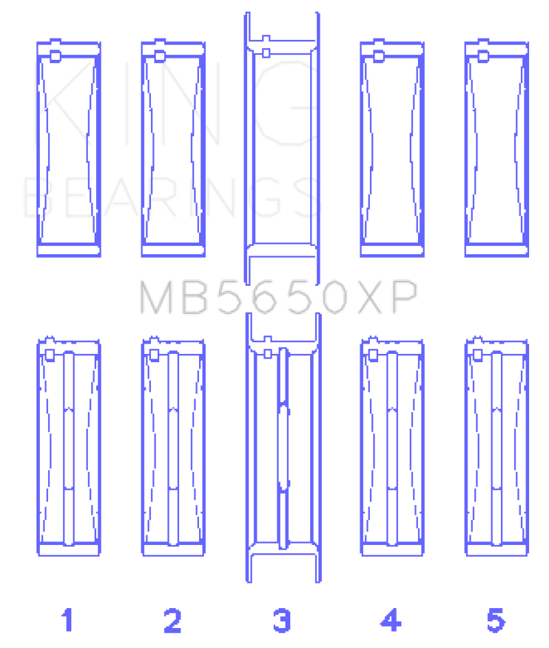 King Ford 370ci/429ci/460ci 16v OHV Crankshaft Main Bearing Set (Set of 5)