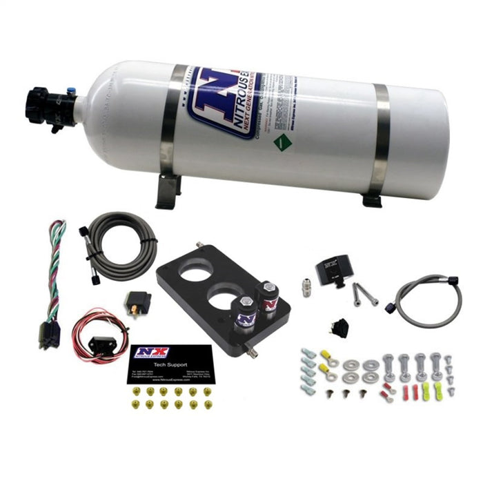 Kit de plaque nitreuse à 3 soupapes Nitrous Express 05-10 Ford Mustang 4,6 L (50-150 CV) avec bouteille de 15 lb