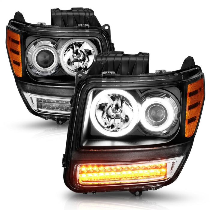 Phares de projecteur ANZO 2007-2012 Dodge Nitro avec halo noir (CCFL) G2