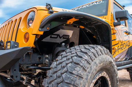 Garde-boue intérieur avant en aluminium DV8 Offroad 07-18 Jeep Wrangler JK - Noir
