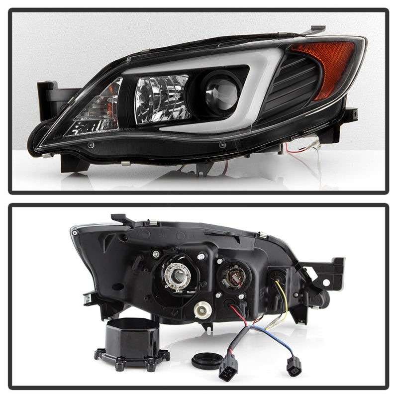 Phares de projecteur Spyder Subaru WRX 08-09 - Modèle HID uniquement - Noir PRO-YD-SWRX08-HID-LBDRL-BK