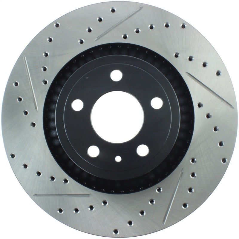 Disque de frein sport perforé et rainuré StopTech - Ford Mustang 2015 sans Brembo - Avant droit