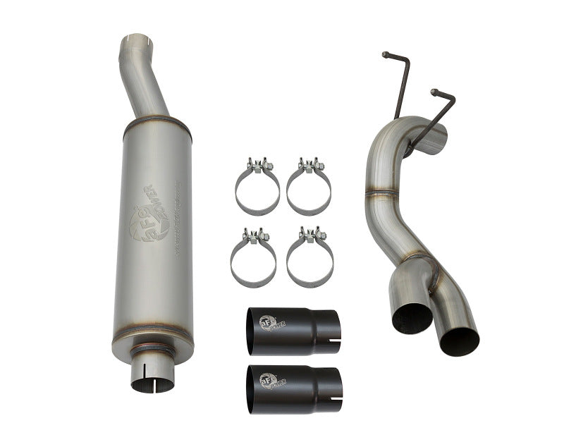 aFe Rebel Series 3-1/2in 409 SS Cat-Back Exhaust System w/Black Tip RAM 2500/3500 14-17 V8 6.4L