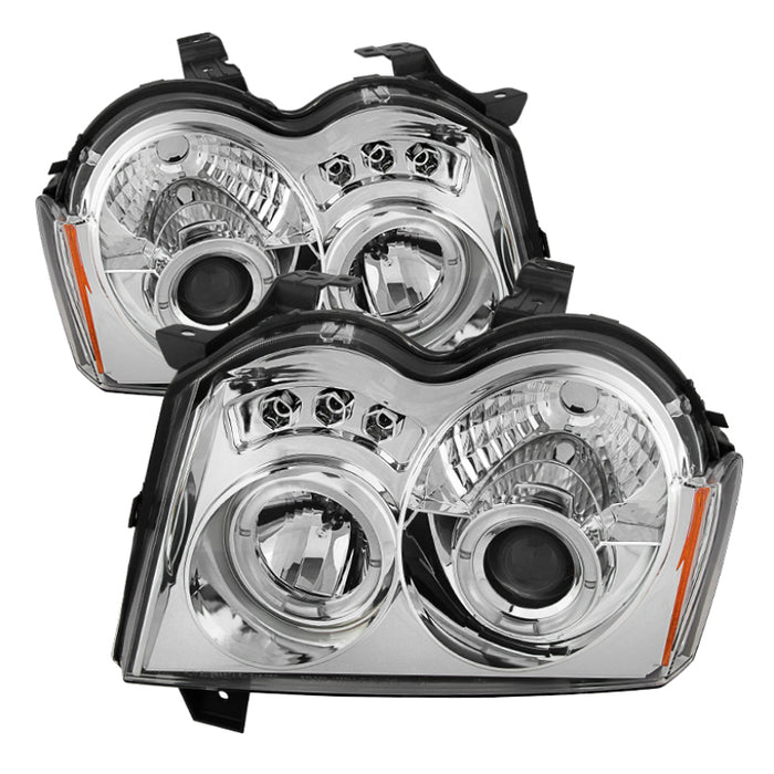 Phares de projecteur Spyder Jeep Grand Cherokee 05-07 LED Halo LED Chrm Low 9006 PRO-YD-JGC05-HL-C