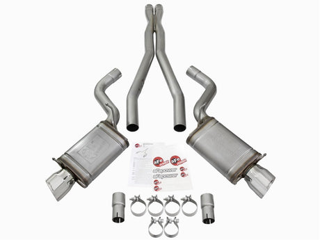 Système d'échappement double en acier inoxydable aFe Mach Force-Xp 3 pouces CB avec embouts polis 09-15 Cadillac CTS-V