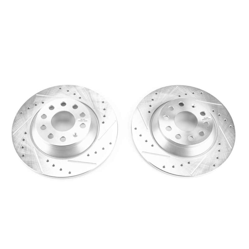Disques de frein arrière Power Stop 15-16 Evolution percés et rainurés - Paire