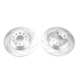 Disques de frein arrière Power Stop 15-16 Evolution percés et rainurés - Paire