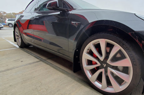 Garde-boue Rally Armor 17-22 Tesla Model 3 noir UR avec logo gris foncé