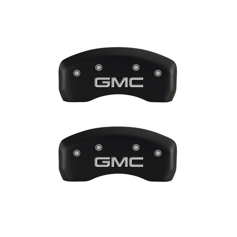 MGP 4 Caliper Covers Engraved Front & Rear GMC Red finish silver ch