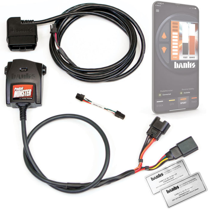 Kit de pédales d'alimentation Banks Power Monster (autonome) 07-19 RAM 2500/3500/11-20 Ford F-Series 6,7 L à utiliser avec un téléphone