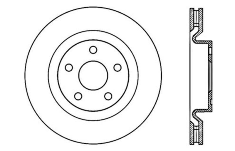 Rotor avant gauche rainuré et percé StopTech 08-09 Pontiac G8