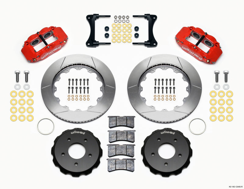 Kit de chapeau avant Wilwood Narrow Superlite 4R 14,00 po rouge pour Jeep Wrangler 2007 et plus