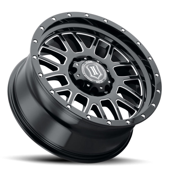 ICON Alpha 20x9 6x135 16mm Offset 5.625in BS Gloss Black Milled Spokes Wheel