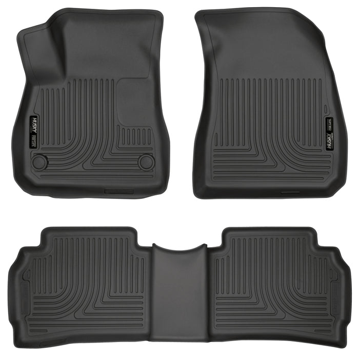 Revêtements de sol avant et 2e siège noirs Husky Liners 2016 Chevy Malibu Weatherbeater (couverture des pieds)