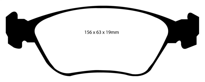 Plaquettes de frein avant Yellowstuff EBC 98-05 Volvo C70 2.3 Turbo T5 (roues de 16 pouces)