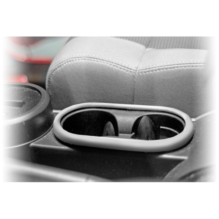 Garniture de porte-gobelet avant en argent brossé pour Jeep Wrangler JK 07-10 Rugged Ridge