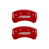 MGP 4 Caliper Covers Engraved Front & Rear SPORT Red finish silver ch