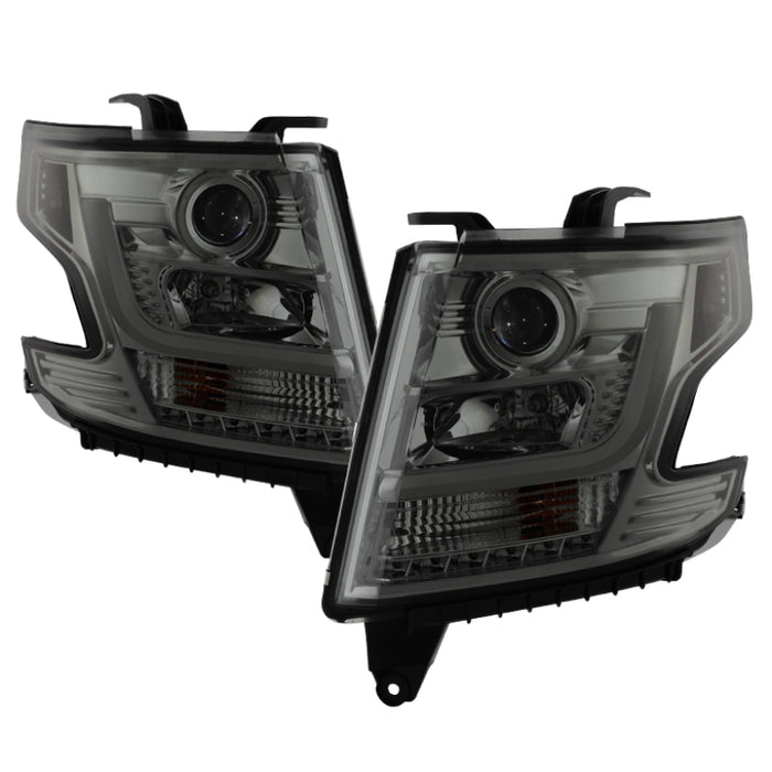 Phares de projecteur Spyder Chevy Tahoe / Suburban 2015-2016 - DRL LED - Fumée PRO-YD-CTA15-DRL-SM