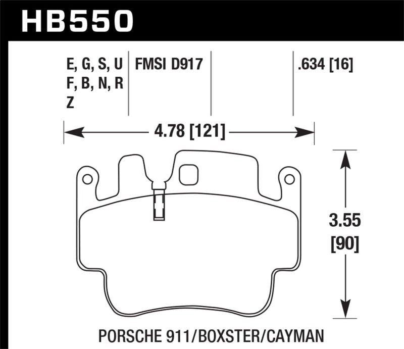 Plaquettes de frein avant pour Porsche Boxster HPS 5.0 Hawk 00-07