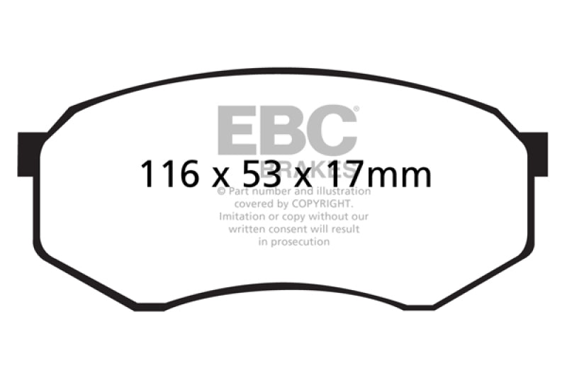 Plaquettes de frein avant EBC Yellowstuff pour Toyota Pick-Up Extra Cab 92-93