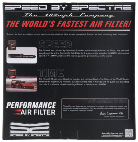 Filtre à air Spectre 1985 Cadillac Seville 5,7 L V8 DSL 14 po x 3 po - Rouge