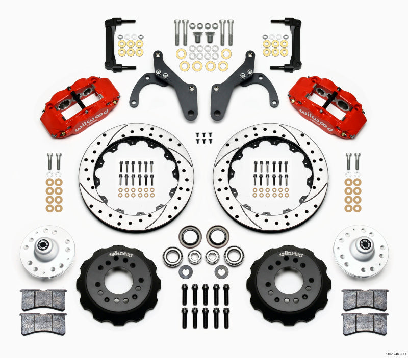 Kit de moyeu avant Wilwood Narrow Superlite 6R 12,88 pouces Rouge pour Chevy Impala 59-64 / Corvette 63-64