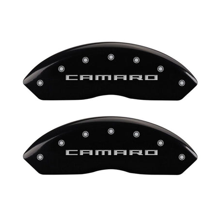 Couvre-étriers MGP 4 gravés à l'avant Gen 5/Camaro gravés à l'arrière Gen 5/RS finition noire argent ch