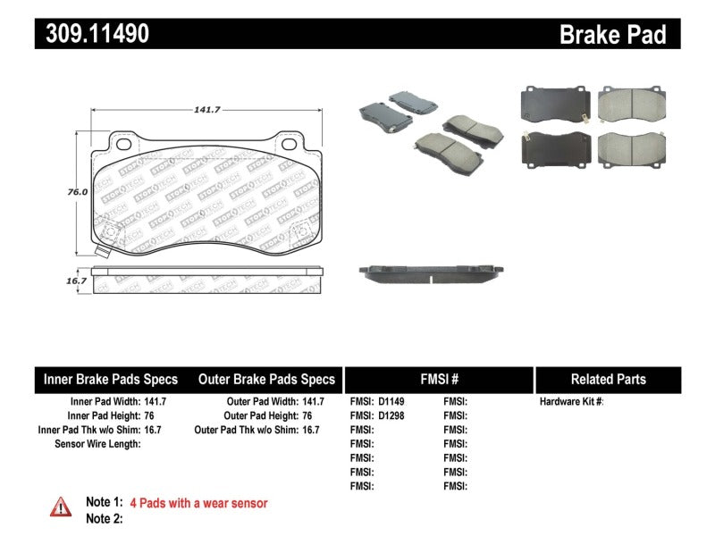 Performances StopTech 06-08 Dodge Magnum SRT-8 / 06-09 Charger SRT-8 / 09-10 Challenger SRT-8 / 06-1