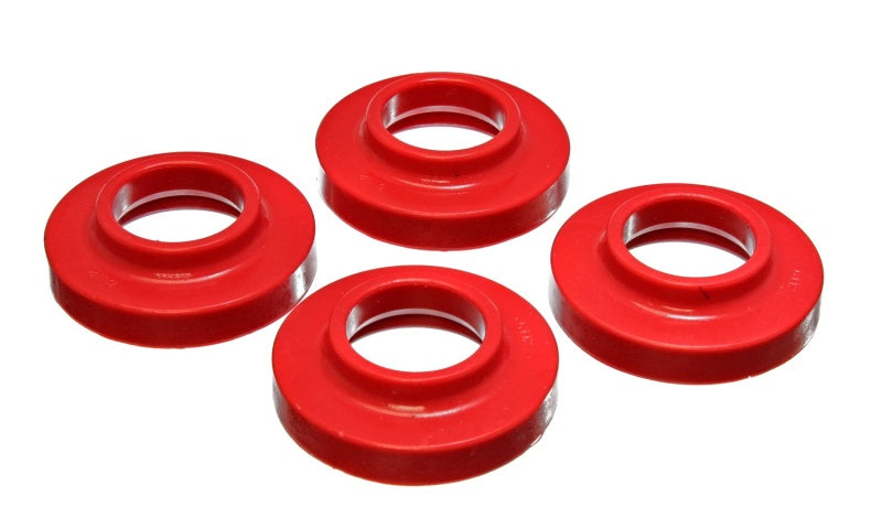 Ensemble d'isolateurs de ressorts hélicoïdaux avant ou arrière rouges pour Jeep Wrangler TJ 97-06 / Cherokee 84-01