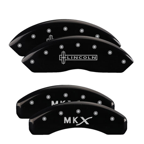 Couvre-étriers MGP 4 gravés à l'avant et à l'arrière Lincoln MKX, finition noire argentée