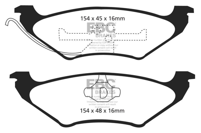 Plaquettes de frein arrière EBC Greenstuff pour Ford Crown Victoria 90-94