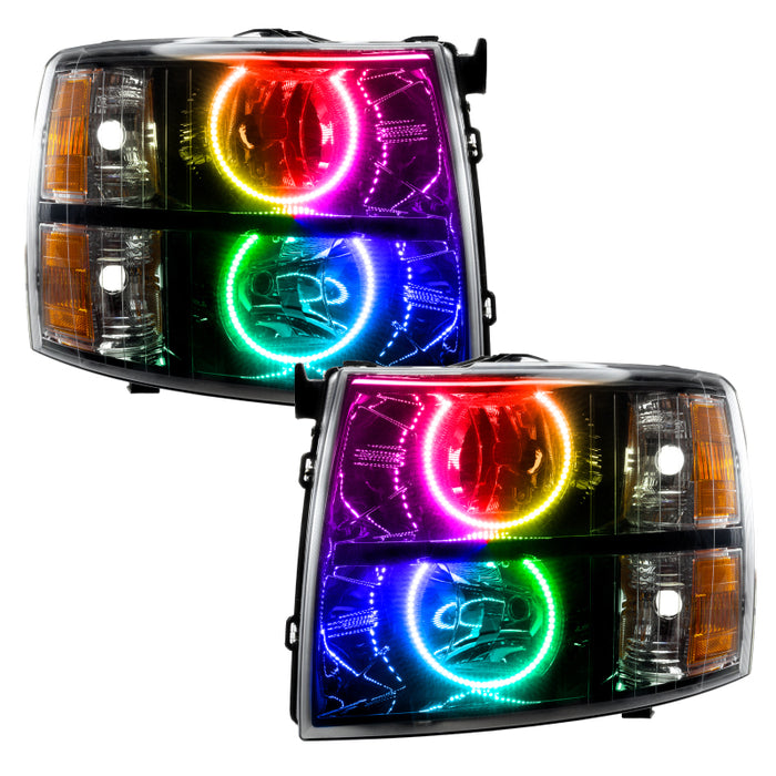 Oracle 07-13 Chevrolet Silverado SMD HL - Blk - Round Style - ColorSHIFT w/o Cntrl SEE WARRANTY