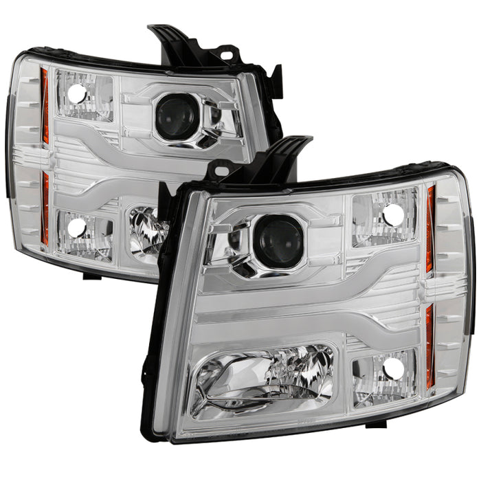 Phares de projecteur Spyder Chevy Silverado 1500 07-13 Version 3 - Chrome PRO-YD-CS07V3-LBDRL-C