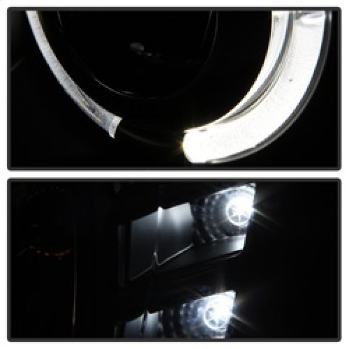 Phares de projecteur Spyder Chevy Malibu 04-07 LED Halo LED Noir Haut H1 Bas H1 PRO-YD-CM04-HL-BK