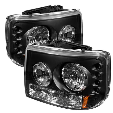Phares à LED en cristal Spyder Chevy Silverado 1500 99-02 Blk HD-YD-CS99-1PC-AM-BK