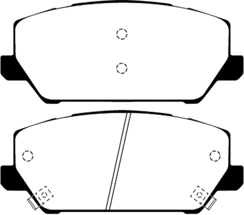 Plaquettes de frein avant EBC Yellowstuff pour Hyundai Veloster N (2e génération) 2.0L Turbo 2019+