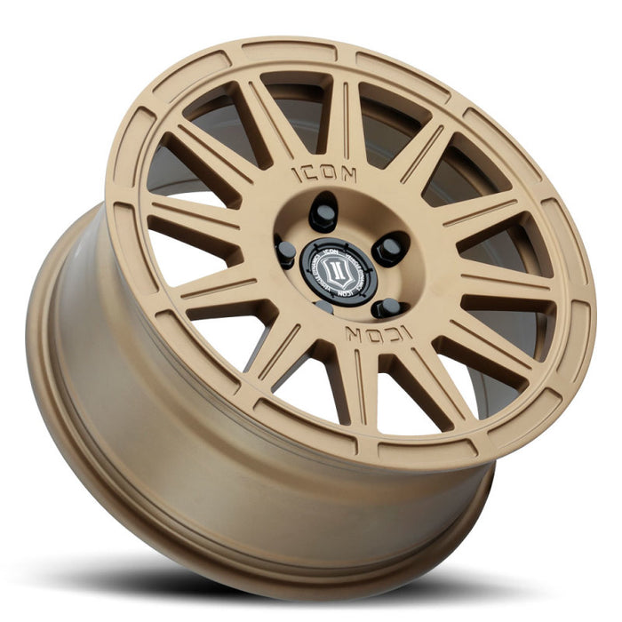 Roue ICON Ricochet 17x8 5x100 38mm Offset 6in BS Satin Gold