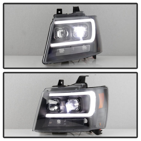 Phares à DEL Spyder Chevy Suburban 1500/2500 07-14 Tahoe 07-14 Noir PRO-YD-CSUB07V2PL-BK